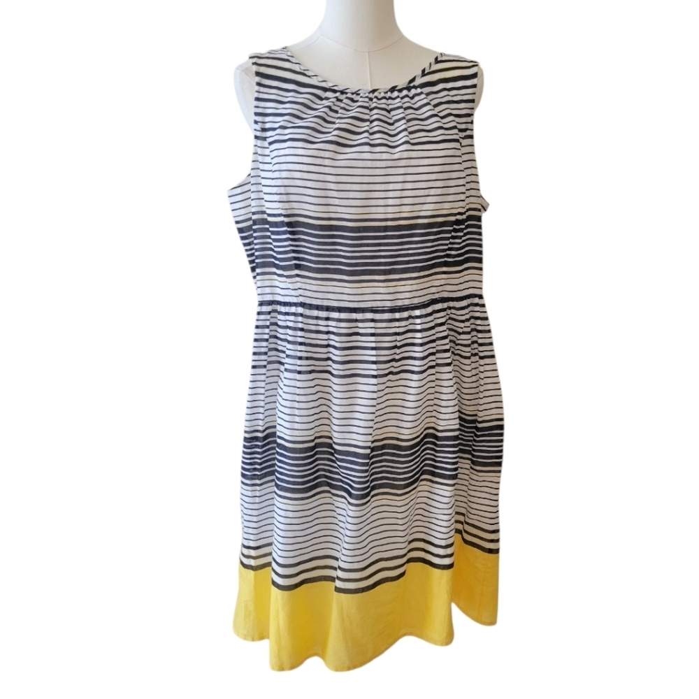 Talbots Striped Sleeveless Cotton Dress Size 16 Petite